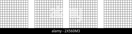 Gittermuster quadratische Linien für Notizbuch oder Diagramm. Illustration des flachen Vektors auf weißem Hintergrund isoliert. Stock Vektor