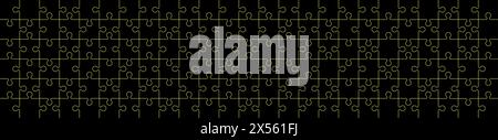 Puzzle-Vorlage mit Teilen in einem Rastermuster eingerahmt. Abbildung des flachen Vektors isoliert Stock Vektor