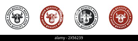 Hochwertiges Rindfleisch-Symbol-Set. Vektorabbildung Stock Vektor