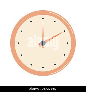 Uhrensymbol im minimalistischen flachen Stil, Uhr auf weißem Hintergrund. Business-Uhr. Vektor-Designelement für Projekt, Banner, Einladung. Stock Vektor