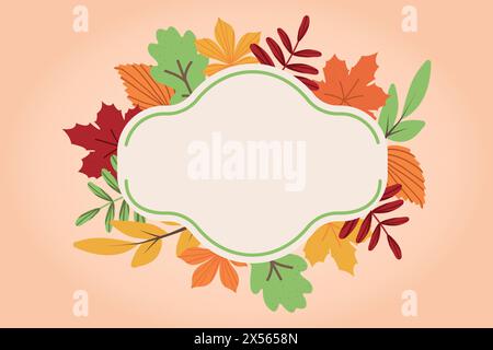 Herbstlaub Rahmen, Kopierraum. Form mit schönen, hellen Blättern. Farbenfrohes Design für Grußkarten oder Werbeplakate. Vektorillustraten Stock Vektor