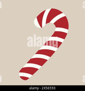 Weihnachtsbonbon Stock isoliert vor dem Hintergrund. Vektorabbildung. Symbol „Draufsicht auf“. Vorlage für Grußkarte zu Neujahr und Weihnachten. Stock Vektor