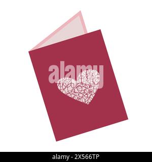 Symbol der Liebe Grußkarte für Valentinstag, flaches Symbol isoliert auf weißem Hintergrund. Valentinstag-Konzept. Vektorabbildung in flacher Form für W Stock Vektor