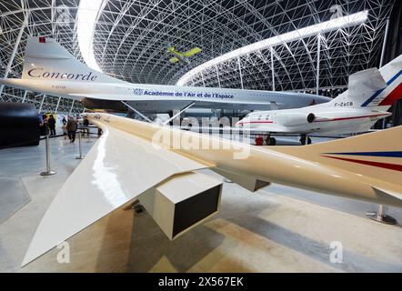 Concorde-Flugzeuge. Aeroscopia. Luftfahrt-Museum. Toulouse. Haute-Garonne. Frankreich. Stockfoto
