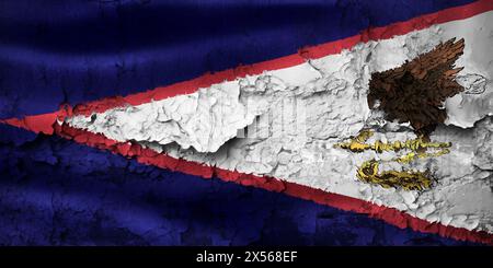 Amerikanische Samoa-Flagge - realistische wehende Stoffflagge Stockfoto