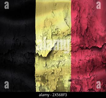 Belgien Flagge - realistische wehende Stoff Flagge Stockfoto