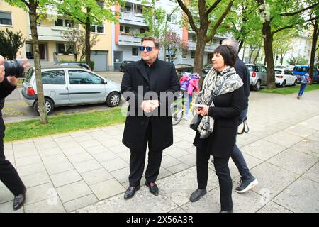 Francis Fulton-Smith bei der Trauerfeier für Fritz Wepper in der Herz Jesu Kirche in München-Neuhausen. München, 10.04.2024 Stockfoto