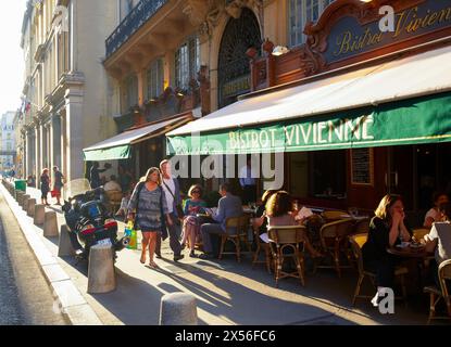 Terrasse. Galerie Vivienne. Paris. Frankreich. Stockfoto
