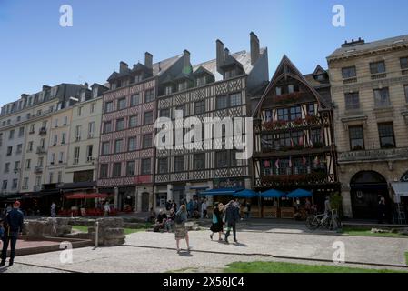 Rouen, Alter Marktplatz. Seine Maritime, Normandie, Frankreich Stockfoto