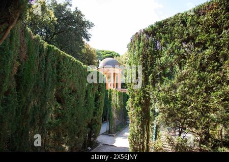 Neoklassizistischer historischer Garten Parc del Laberint d'Horta, Barcelona, Spanien, Nachhaltigkeit, Umweltschutz, Schutz der Artenvielfalt Stockfoto