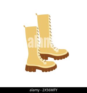 Damen Schuhe legendär. Vektorsymbol für ein Paar warme Schuhe. Stiefel mit Protektorvektor. Symbol für strapazierfähige Pantoffeln. Ein Paar farbige Schuhe. Vektorabbildung. Stock Vektor