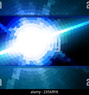 Abstrakte blau gepunktete Vorlage mit Kopierraum. Vektor Stockfoto