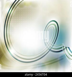 Abstrakt gestreifte Locke auf hellem Hintergrund. Grafisches Vektormuster Stockfoto