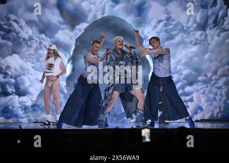 MALMÖ, SCHWEDEN 20240507Windows95man repräsentiert Finnland mit dem Lied „No Rules!“ Im ersten Halbfinale der 68. Ausgabe der Eurovision so Stockfoto