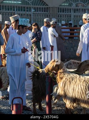 Szenen vom Nizwa Ziegenmarkt, Nizwa, Oman Stockfoto