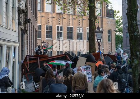 Amsterdam, Niederlande, 07. Mai 2024, propalästinensische Demonstration auf einem Campus der Universität Amsterdam im Stadtzentrum, George Pachantouris/ Alamy Live News Stockfoto