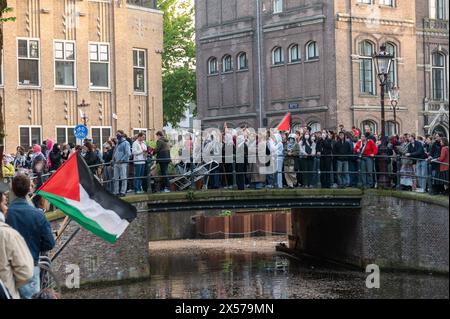 Amsterdam, Niederlande, 07. Mai 2024, propalästinensische Demonstration auf einem Campus der Universität Amsterdam im Stadtzentrum, George Pachantouris/ Alamy Live News Stockfoto