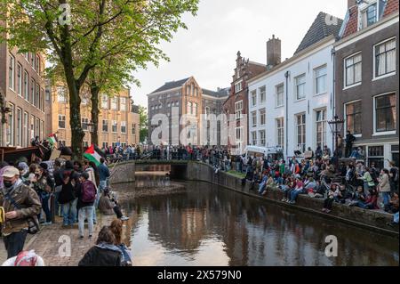 Amsterdam, Niederlande, 07. Mai 2024, propalästinensische Demonstration auf einem Campus der Universität Amsterdam im Stadtzentrum, George Pachantouris/ Alamy Live News Stockfoto