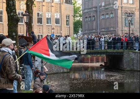 Amsterdam, Niederlande, 07. Mai 2024, propalästinensische Demonstration auf einem Campus der Universität Amsterdam im Stadtzentrum, George Pachantouris/ Alamy Live News Stockfoto