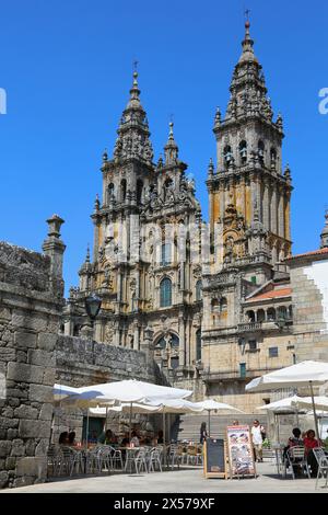 Kathedrale, Praza do Obradoiro, Santiago de Compostela, Provinz CoruÒa, Galicien, Spanien. Stockfoto