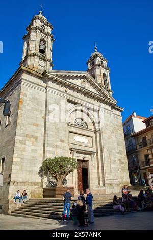 Praza da Igrexa, Concatedral de Santa María, Vigo, Pontevedra, Galizien, Spanien Stockfoto