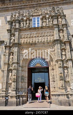 Parador, Hostal dos Reis CatÛlicos, Praza do Obradoiro, Santiago de Compostela, Provinz A CoruÒa, Galicien, Spanien. Stockfoto