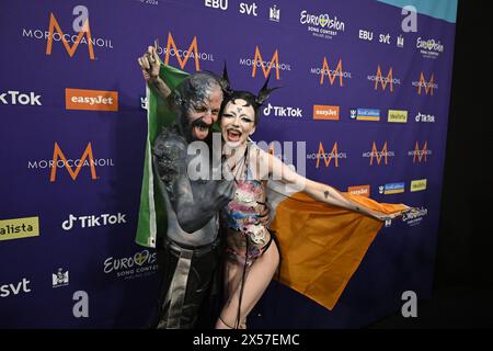 MALMÖ, SCHWEDEN 20240507Bambie-Schläger repräsentierte Irland mit dem Song Doomsday Blue auf der Pressekonferenz für die Beiträge, die in den fi-bereich kamen Stockfoto