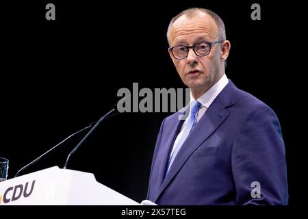 Berlin, 6. Mai 2024: Friedrich Merz, Vorsitzender der CDU, spricht während der CDU Deutschland 2024 Stockfoto