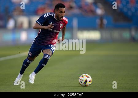 Frisco, Texas, USA. Mai 2024. Der FC Dallas Stürmer JESUS FERREIRA CASTRO (10) verfolgt den Ball während der Runde 32 des Lamar Hunt U.S. Open Cup Fußballspiels gegen Memphis 901 FC im Toyota Stadium am Dienstag in Frisco, Texas. (Kreditbild: © Brian McLean/ZUMA Press Wire) NUR REDAKTIONELLE VERWENDUNG! Nicht für kommerzielle ZWECKE! Stockfoto