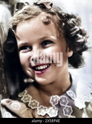 Temple, Shirley, 23.4.1928 - 10.2,2014, amerikanische Schauspielerin (Kinderstern), Porträt, 1930er Jahre, ADDITIONAL-RIGHTS-CLEARANCE-INFO-NOT-AVAILABLE Stockfoto