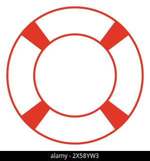 Rettungsring-Illustration, Farbvektor-Symbol Form der Rettungsring-Boje Stock Vektor