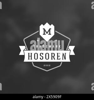Bergdesign-Element im Vintage-Stil für Logo, Label, Abzeichen und anderes Design. Adventure Retro Vektor Illustration. Stock Vektor