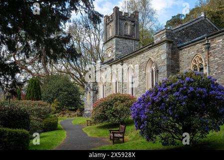 Die idyllische Umgebung der St. Mary's Church, Rydal, Lake District, Cumbria, Großbritannien Stockfoto