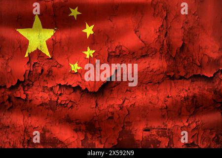 China-Flagge - realistisch winkende Stoff Flagge Stockfoto