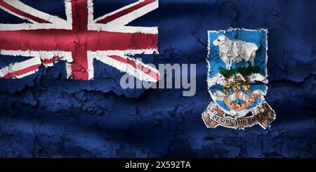 Falklandinseln Flagge - realistische wehende Stoff Flagge Stockfoto
