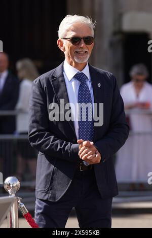 Damon Hill kommt in der Westminster Abbey in London an, wo er sich für Sir Stirling Moss, der am 12. April 2020 im Alter von 90 Jahren starb, bedankt. Bilddatum: Mittwoch, 8. Mai 2024. Stockfoto
