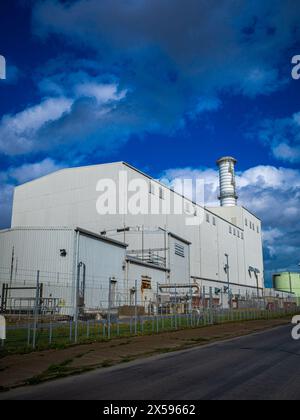 Das Kraftwerk Great Yarmouth wird von RWE betrieben. Great Yarmouth Power Station ist ein Gaskraftwerk mit kombiniertem Zyklus, das 2001 eröffnet wurde. Stockfoto