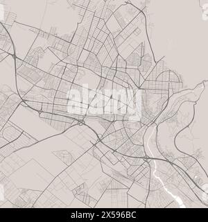 Karaj Karte, Iran. Vektor Stadtstraetmap, Gemeindegebiet. Stock Vektor