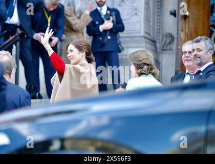 STOCKHOLM, SCHWEDEN - 7. MAI 2024: Die königliche Familie von Dänemark und Schweden besucht das Nordische Museum in Stockholm während eines Staatsbesuchs. Stockfoto