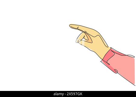 Menschliche Fingerberührungsgeste. Symbol für eine durchgehende Handgestengrafik. Einfaches einzeiliges Doodle für Technologiekonzept. Isolierte Vektorillust Stock Vektor