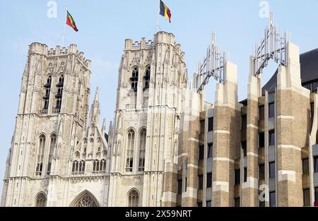 St. Michaels Kathedrale (auch bekannt als St. Gudule). Brüssel. Belgien Stockfoto