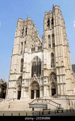 St. Michaels Kathedrale (auch bekannt als St. Gudule). Brüssel. Belgien Stockfoto