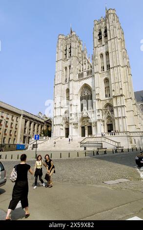 St. Michaels Kathedrale (auch bekannt als St. Gudule). Brüssel. Belgien Stockfoto