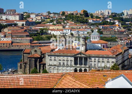 Oporto Stock Exchange Palace, Palácio da Bolsa, Blick vom Pelourinho Platz, Porto, Portugal Stockfoto