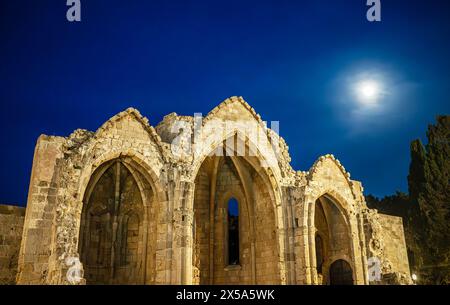 Kirche der Jungfrau Maria vom Burgh in Rhodos, Griechenland. Stockfoto