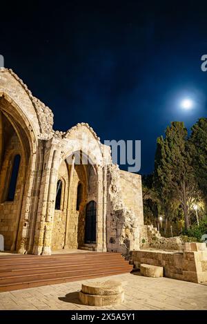 Kirche der Jungfrau Maria vom Burgh in Rhodos, Griechenland. Stockfoto