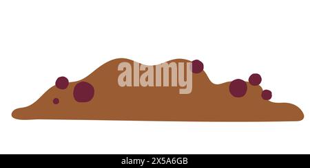 Haufen Erde, Haufen Erde. Vektorillustration isoliert auf weißem Hintergrund. Vektorabbildung. Gartenarbeit, Pflanzen. Farbige Abbildung. Cartoon Stock Vektor