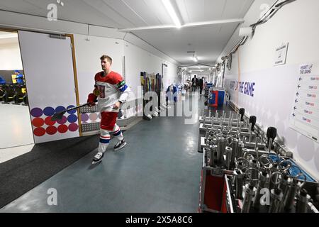 Prag, Tschechische Republik. Mai 2024. Pressetour durch die Halle und Einrichtungen der Eishockey-Weltmeisterschaft in der Prager Arena am 8. Mai 2024 in Prag, Tschechien. Quelle: VIT Simanek/CTK Photo/Alamy Live News Stockfoto