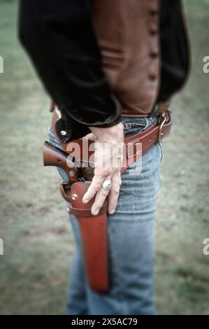 Cowboy bei einem Cowboy in Vermont. Stockfoto