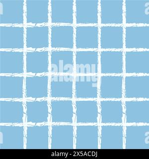 Vektor Hand gezeichnet niedliches kariertes Muster. Cottagecore Doodle Plaid geometrische halbtransparente einfache Textur. Kreuzungslinien. Abstrakt süß zart Stock Vektor